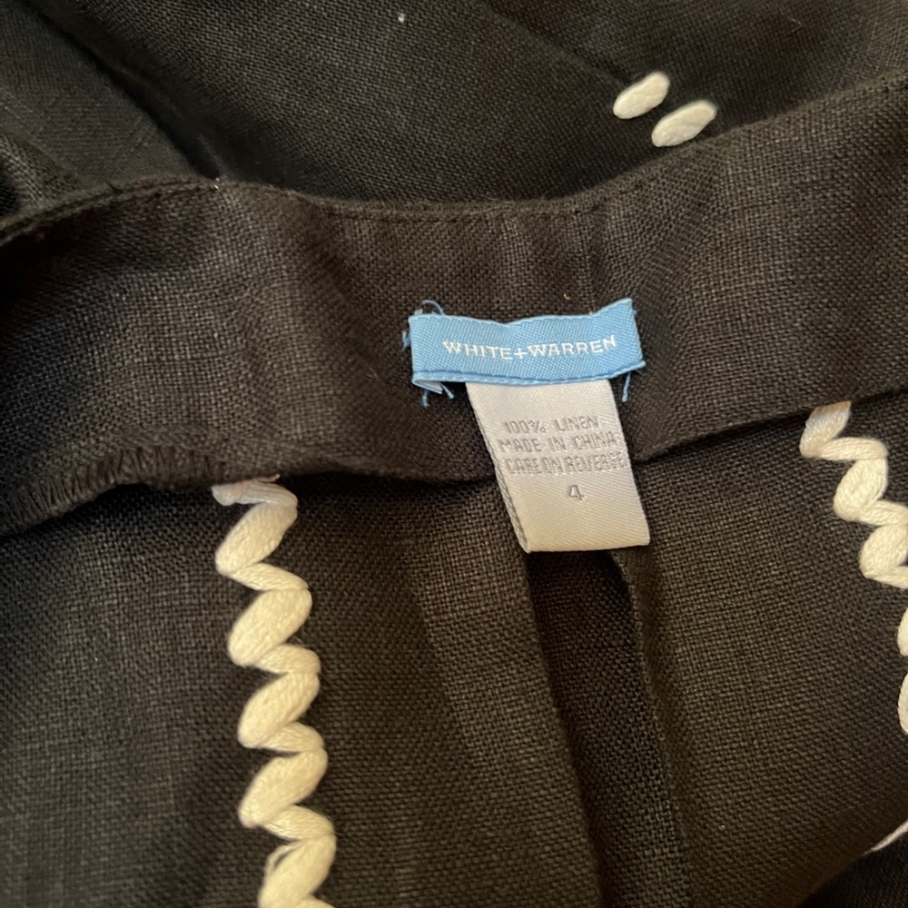 White & Warren Black & White Linen skirt - Picture 4 of 4